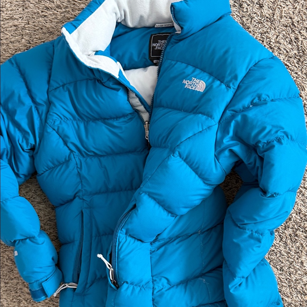 The North Face Teal Puffer Jacket - Picture 3 of 7